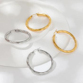 Retro Twisted Hoops