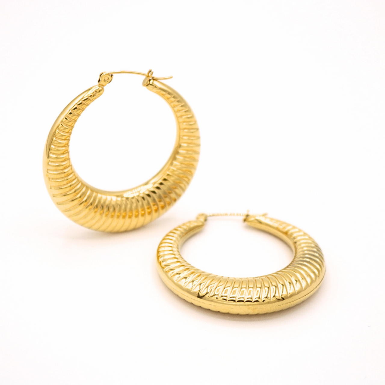 Ridged Hoop Earrings
