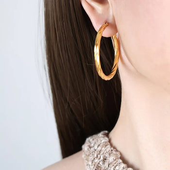 Retro Twisted Hoops