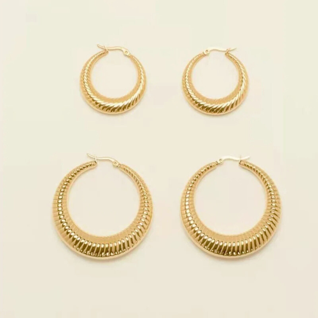 Ridged Hoop Earrings