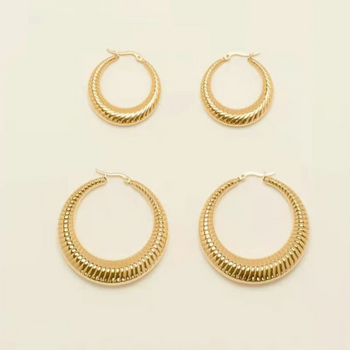 Ridged Hoop Earrings