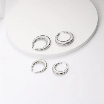 Ridged Hoop Earrings